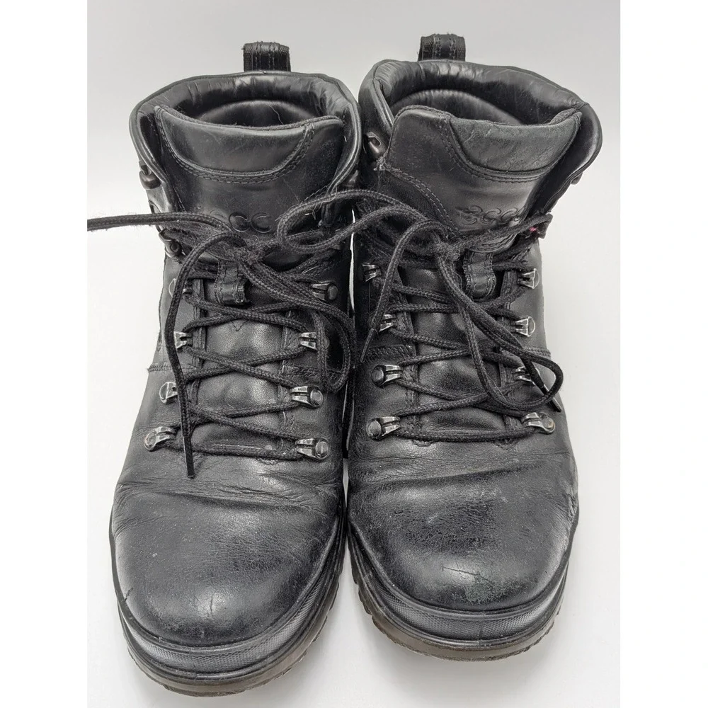 ECCO Hiking Boots Mens 42 Black Gore-Tex Leather Track Waterproof Rugged Outdoor